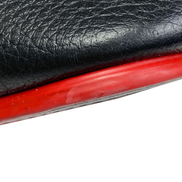 Christian Louboutin Cabata Tote Shoulder Bag Leather Black Red - Picture 5 of 8